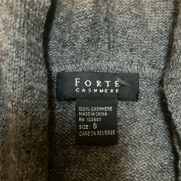 Forte Women's Gray Cashmere Hooded Cardigan Sweater Size S - Picture 3 of 8